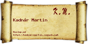 Kadnár Martin névjegykártya