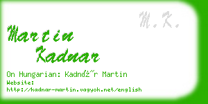 martin kadnar business card